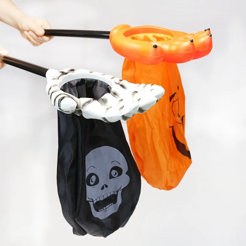 

Halloween Creative Candy Pumpkin Bag Skull Hand Palm Shape Home Festival Party Decoration Sugar Food Storage Handbag Kids Gift