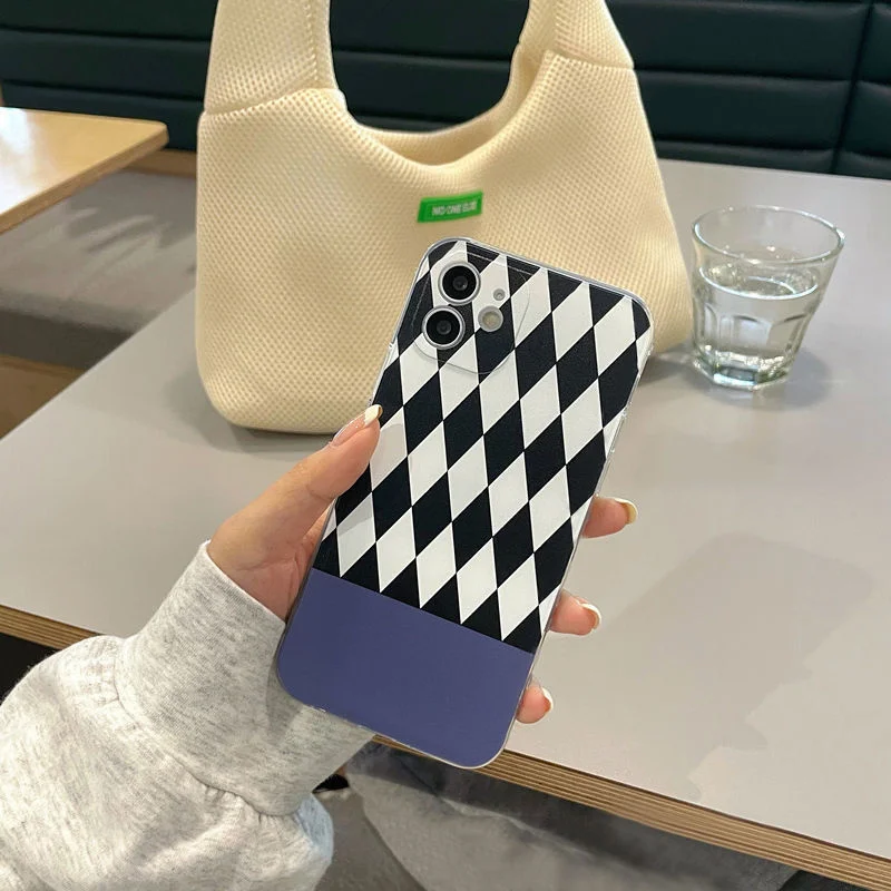 Чехол для телефона в клетку iPhone 11 12 Pro Max XR XS | Мобильные телефоны и аксессуары