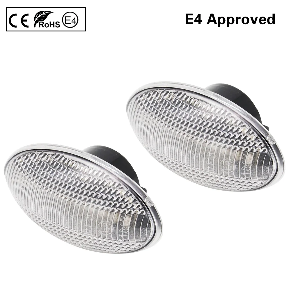 2 шт. прозрачные линзы динамический Светодиодный Боковой габаритный фонарь