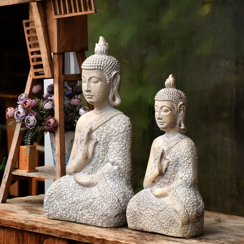 

Украшение с изображением Будды садовое украшение в стиле Дзен Сакьямуни, украшение для гостиной, офиса, виллы, двора