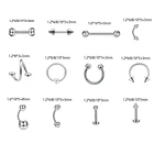 5 шт смешанных стилей, из нержавеющей стали бровей пупка губ для языка, носа пирсинг Бар Кольцо Лабретка штангой туннель, ювелирное изделие для тела