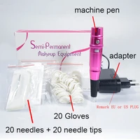dermograph universal tattoo machine permanent makeup eyebrow lip pen beauty tattoo gun with traditional needles tip microblading