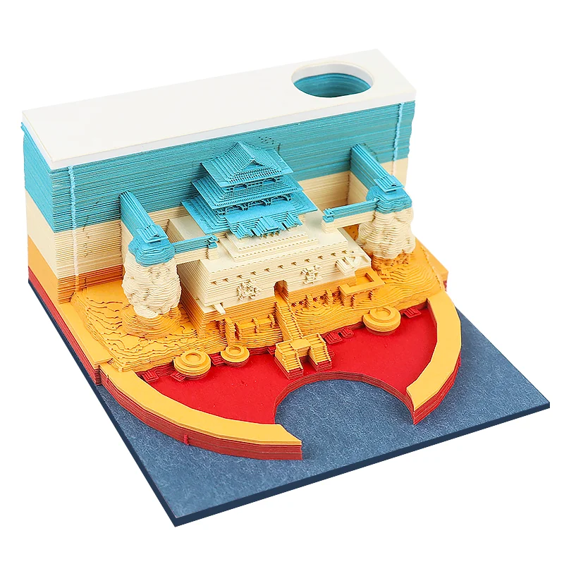 

Omoshiroi Block 3D Notepad Cubes Creative Anime One Piece Building Model DIY Notes Paper Pen Holder Christmas Gift Kawaii Decor
