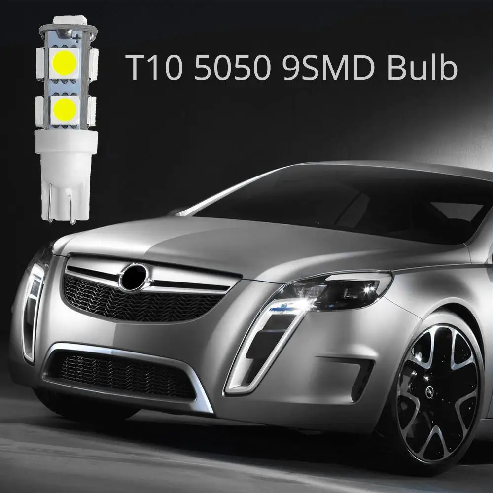 T10 9SMD 5050 водить автомобиль w5w 194 168 192 W5W DC 12V автомобильные лампы сигнализирующий