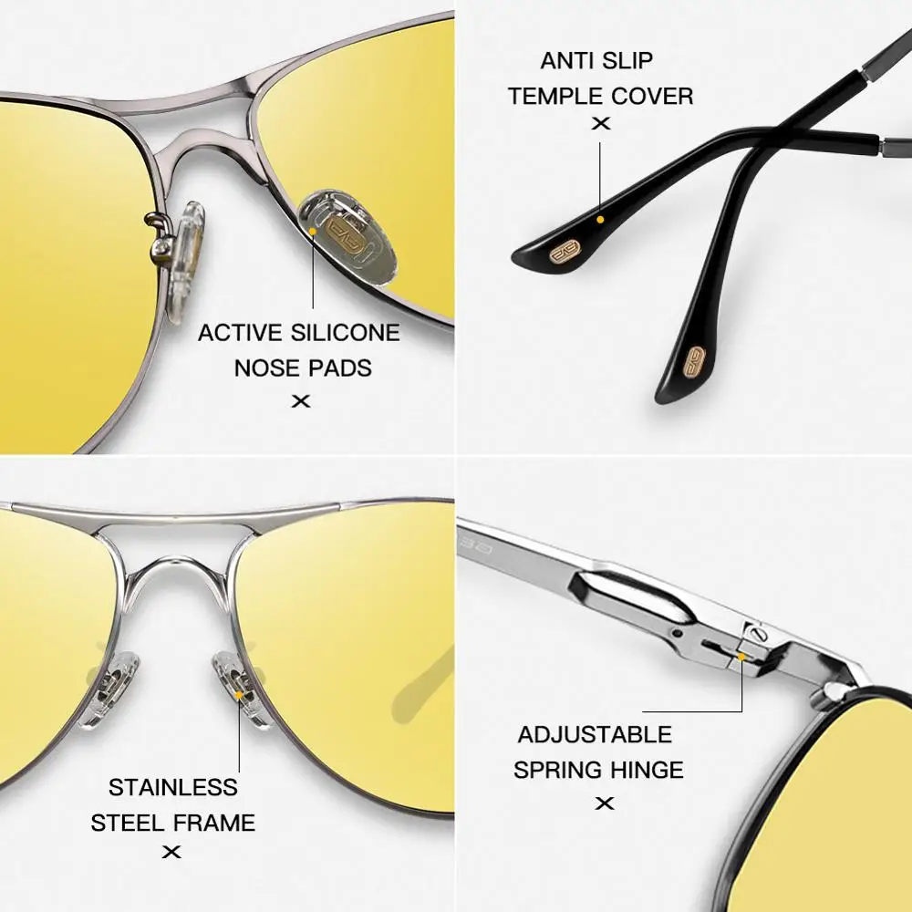 Мужские фотохромные солнцезащитные очки CAPONI винтажные поляризационные для