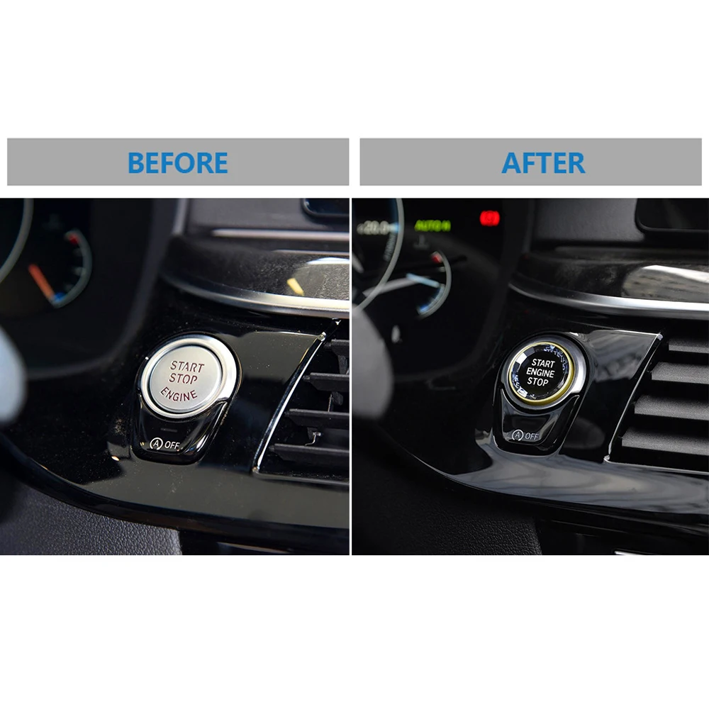 Крышка кнопки запуска двигателя автомобиля Кристальный стиль один ключ кнопка