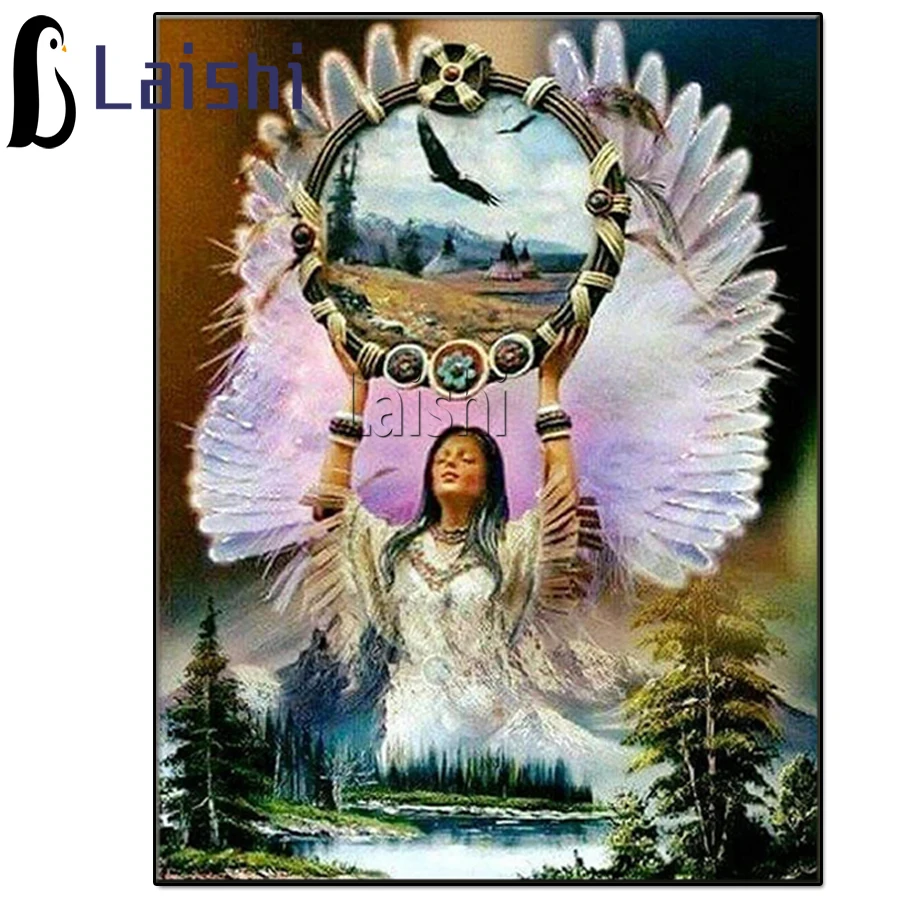 Ловец снов 5d алмазная живопись индейцы полная дрель квадратные скульптура