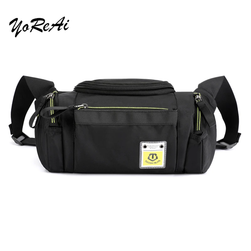 Мужская водонепроницаемая нейлоновая сумка мессенджер на ремне в форме бочонка