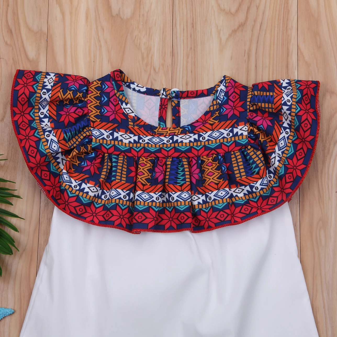 Kids Baby Girls Toddler clothes Sleeveless round neck Geometry Boho Ruffles newborn Princess Party cotton Dresses one pieces | Детская