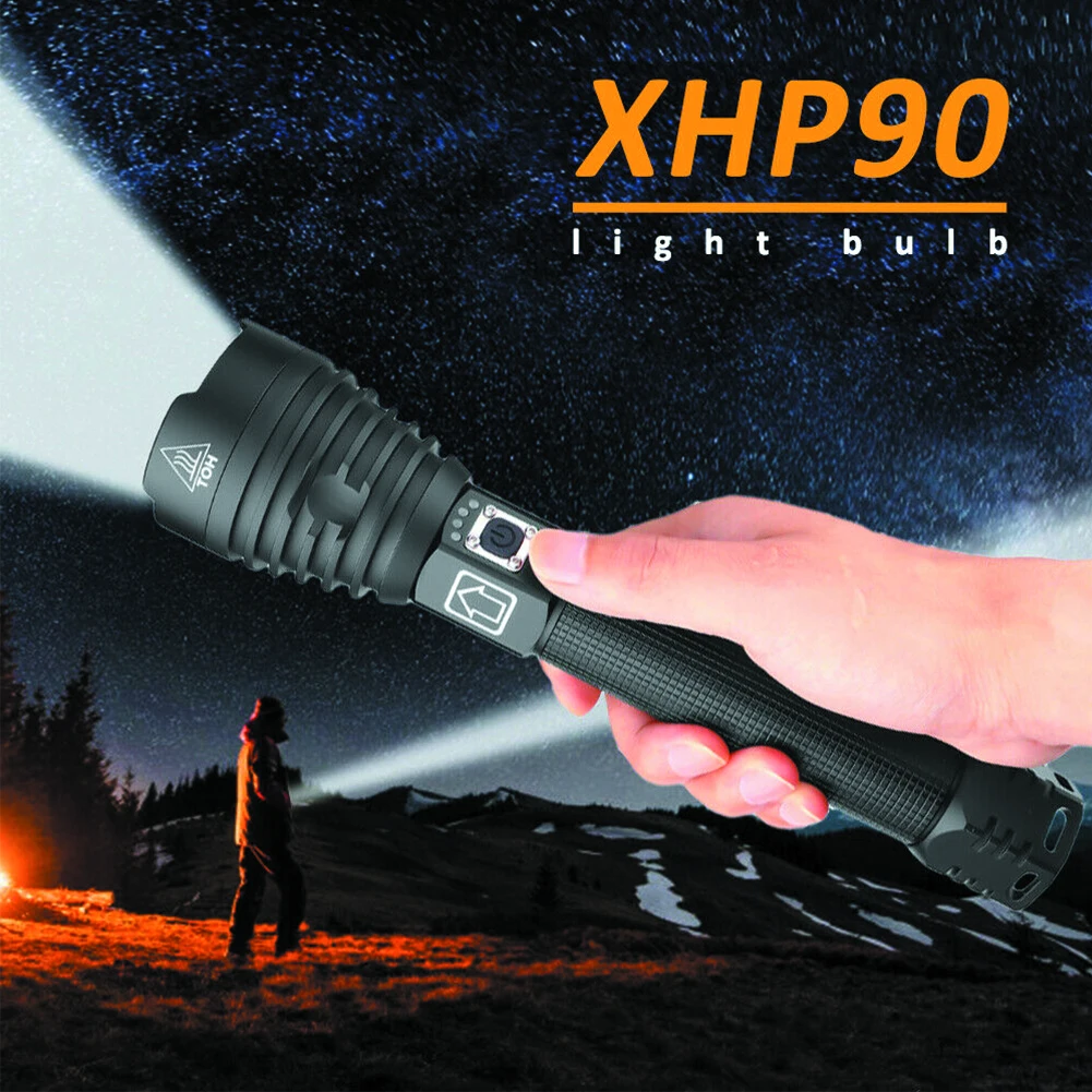 Купить 150000 люмен XHP90 5 Режим светодиодный USB Перезаряжаемые 18650 26650 фонарик Фонарь с Мощность Дисплей открытый Водонепроницаемый фонарик Pаспродажа 150000 люмен XHP90 5 Режим светодиодный USB Перезаряжаемые 18650 26650 фонарик Фонарь с Мощность Дисплей открытый Водонепроницаемый фонарик