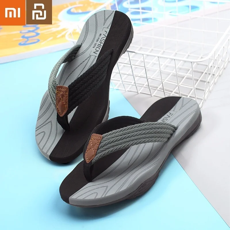 

Мужские шлепанцы Xiaomi Youpin, прорезиненные сандалии, летняя обувь для пляжа, тапочки, 2021