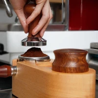 coffee press holder handle holder solid wood powder hammer cloth powder 51 powder presser coffee machine handle base