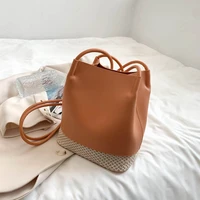 fashion hollow ladies woven large capacity picture and mother bag 2021 summer new simple casual one shoulder underarm bucket bag