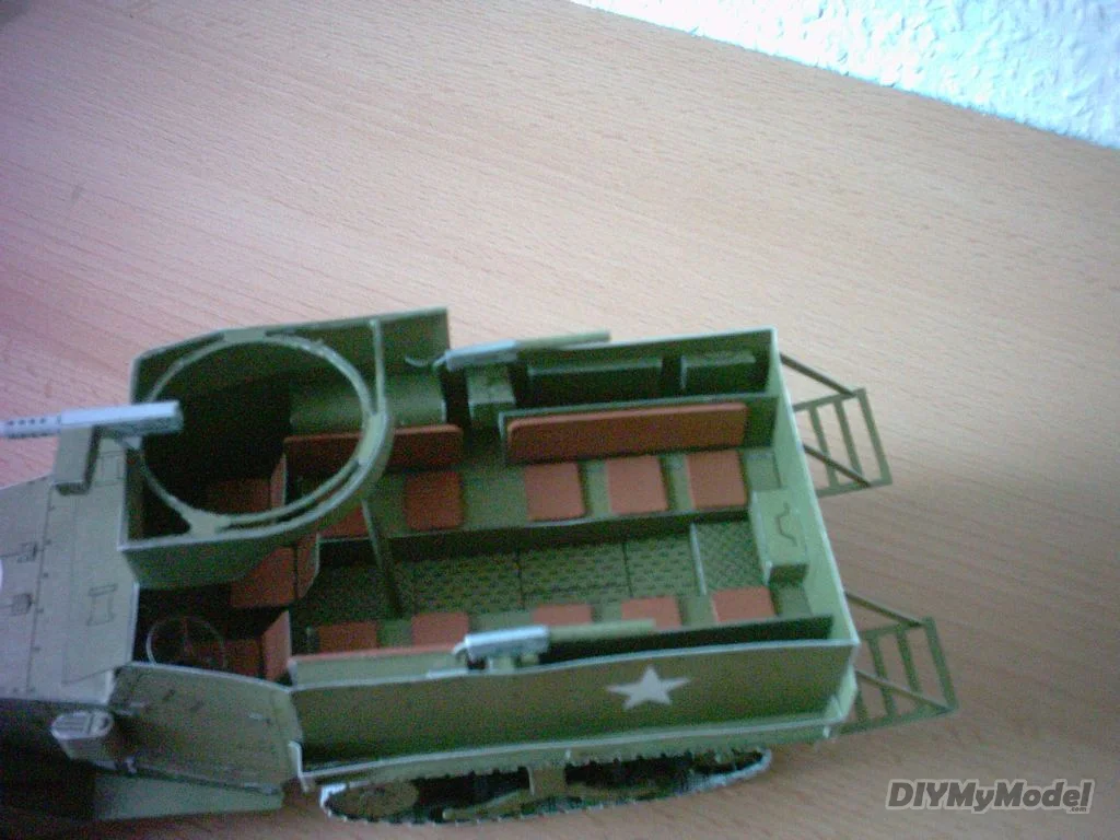 DIYMyModeI-veh&iacute;culo blindado Us m3a2, bricolaje, manual, modelo de papel, juguete hecho a mano, rompecabezas, regalo, utillaje de pel&iacute;cula-1