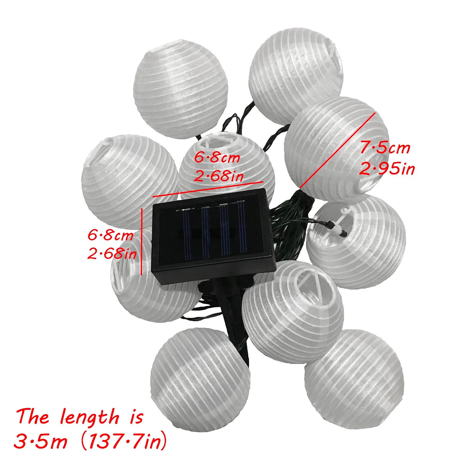 

3.5m Solar Lantern LED Fairy Lights Garland 10 LED String Light Outdoor Garden Wedding Holiday Party lawn Decor Lights