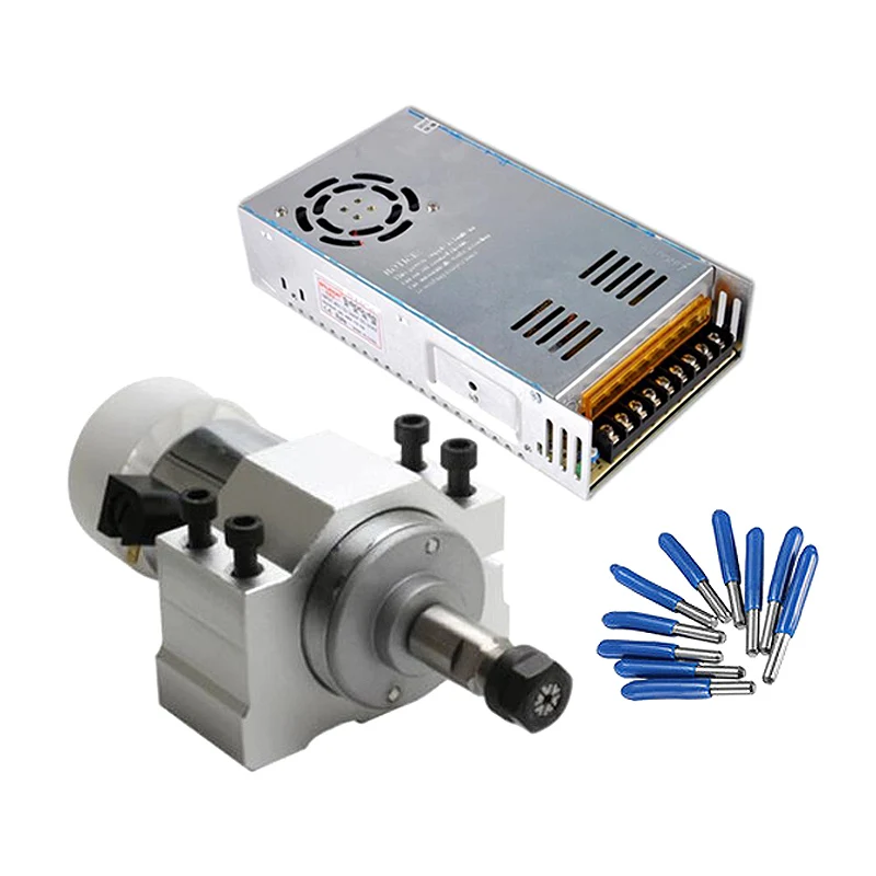 

10PCS CNC Engraving Tools Bits 300W Spindle Motor DC Air Cooled Switching Power Supply Motor Driver 52MM Clamp