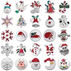 6 шт.лот Рождественская Кнопка 18 мм 20 мм кристалл Санта Клаус колокольчики снежинка шляпа кнопка защелки подходит для ювелирных изделий DIY Аксессуары