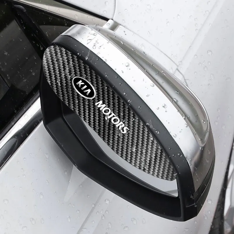 Наклейки для защиты зеркал заднего вида автомобиля от дождя с логотипом для Kia Ceed Sorento K5 2 Rio 4 X Emblem Sportage Picanto Cerato (набор из 2 штук).