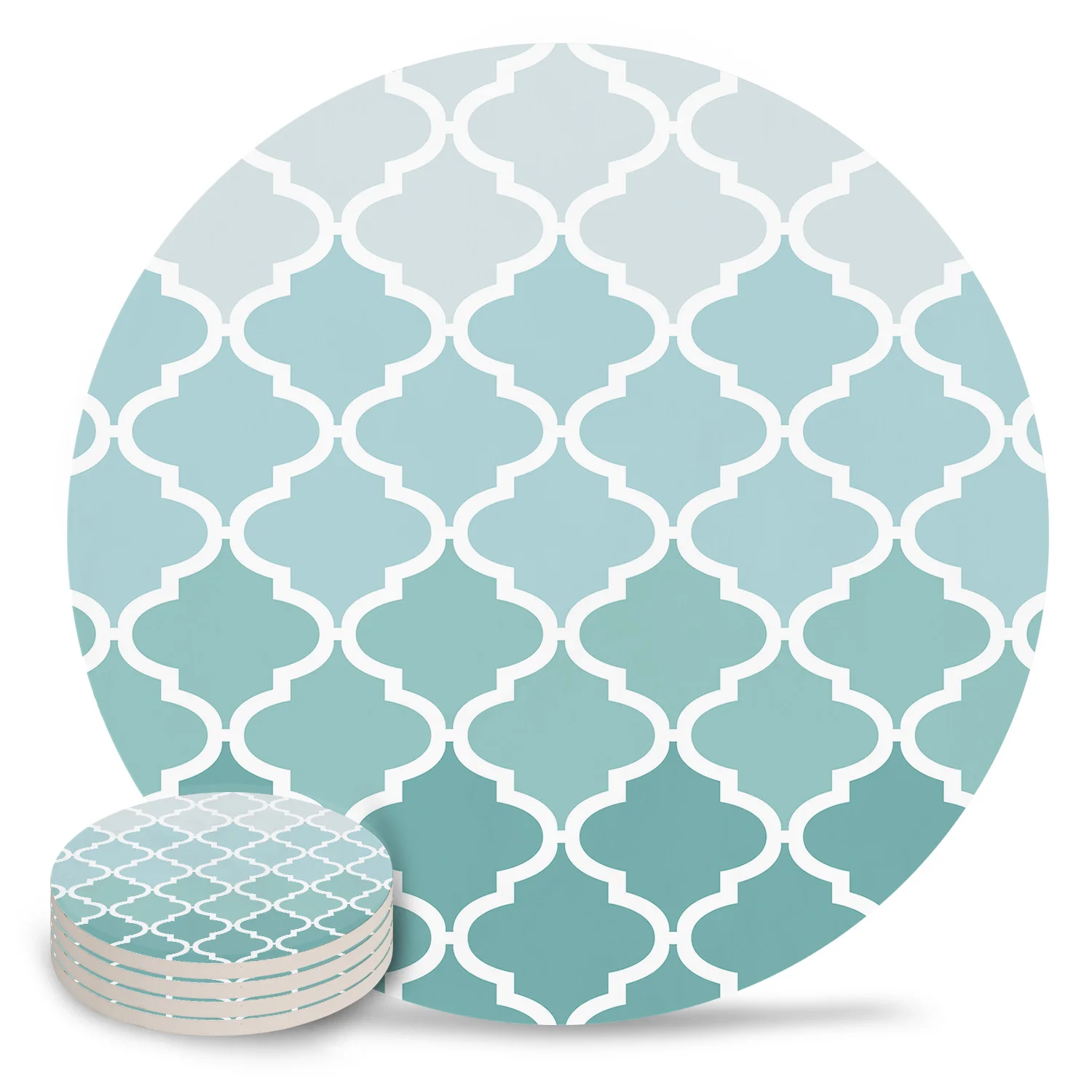 Геометрические синие зеленые градиентные бирюзовые Подставки Керамическая