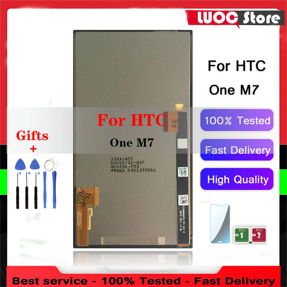 

100% Tested 4.7'' for HTC One M7 801e LCD Display Touch Screen Digitizer Assembly For HTC One M7 Replacement Parts