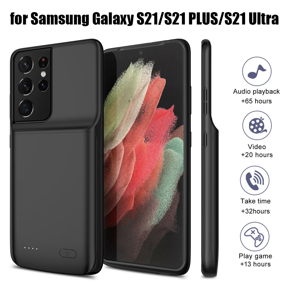 

Мощность, Не доставая его из чехла для Samsung Galaxy S21 /S21 Плюс/S21 ультра 5G батарея зарядное устройство Power Bank зарядное устройство чехол Fundas Coque