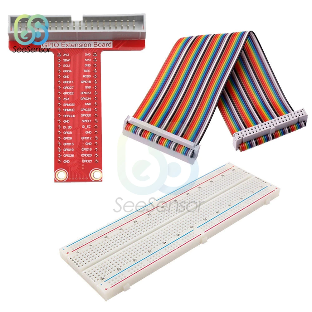 Плата расширения GPIO T type + 40 контактный кабель Raspberry Pi быстрая макетная плата PCB для