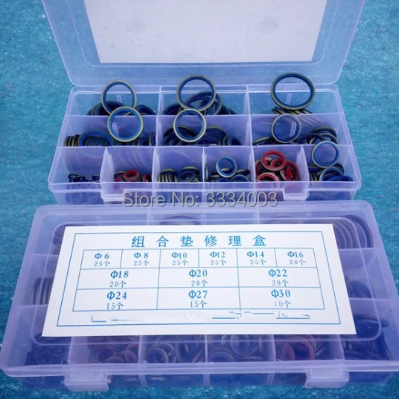 

245PCS rubber pads for diesel pump repair, washer adjusting shims common rail repair