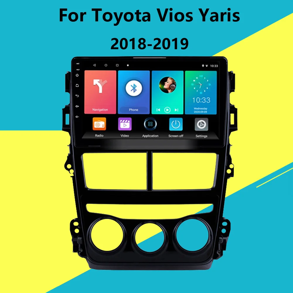 Для Toyota Vios Yaris 2018 2019 2 DIN Автомобильная Радио мультимедийная система GPS Авторадио