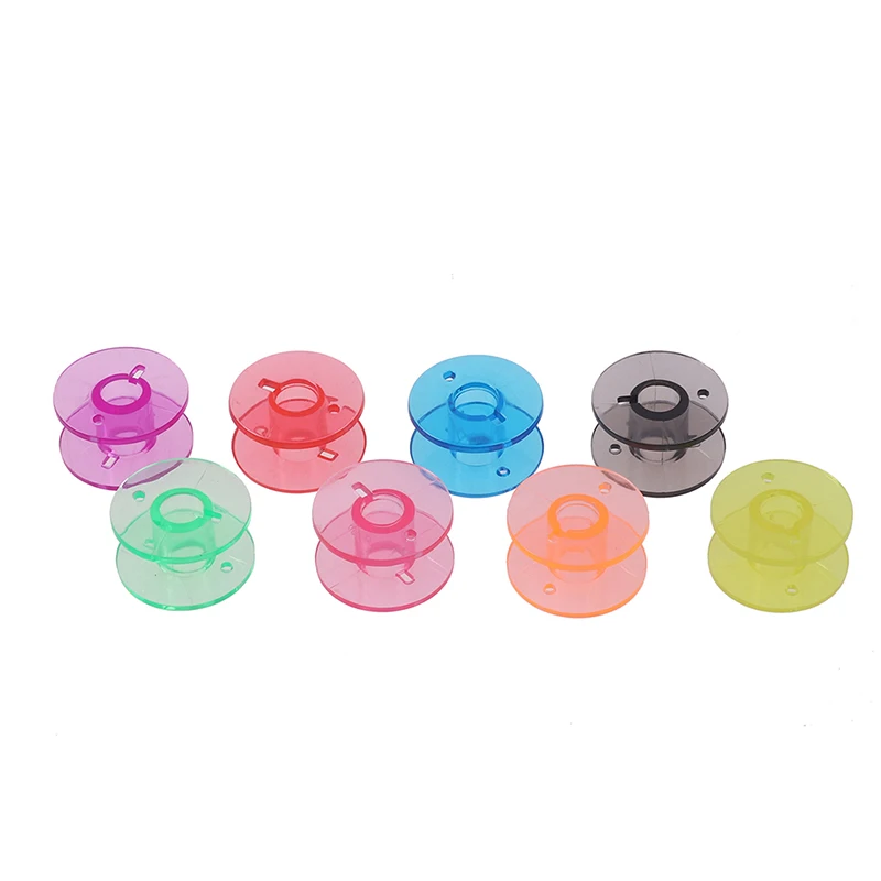 

10Pc Transparent Colorful Bobbins Spool Sewing Bobbins Spool Plastic Empty Bobbins For Home Sewing Accessories