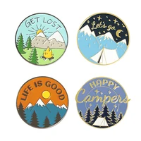 good life enamel pins natural landscape sun and moon brooches lapel badge bag kids jewelry gift for friends