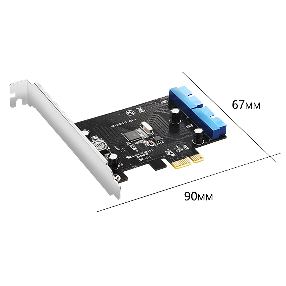 

PCI Express to Dual 19 Pin USB 3.0 Card PCI-e to Internal 20Pin Male Ports Adapter for PC Support Windows XP/Win7/Win8/Win10