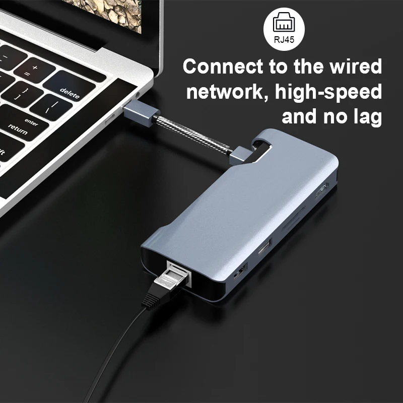 USB концентратор с Type C на 1080P HDMI Мульти 3 0 к RJ45/SD/TF адаптеру для Macbook Huawei Matebook c док