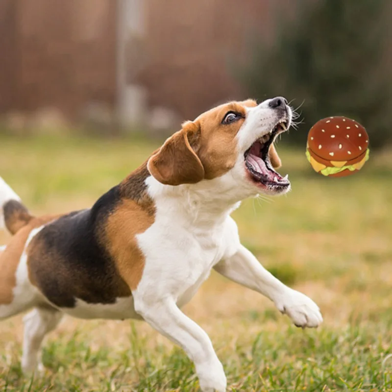 Скрипучий игрушки собаки из натурального латекса жевательные гамбургер формы