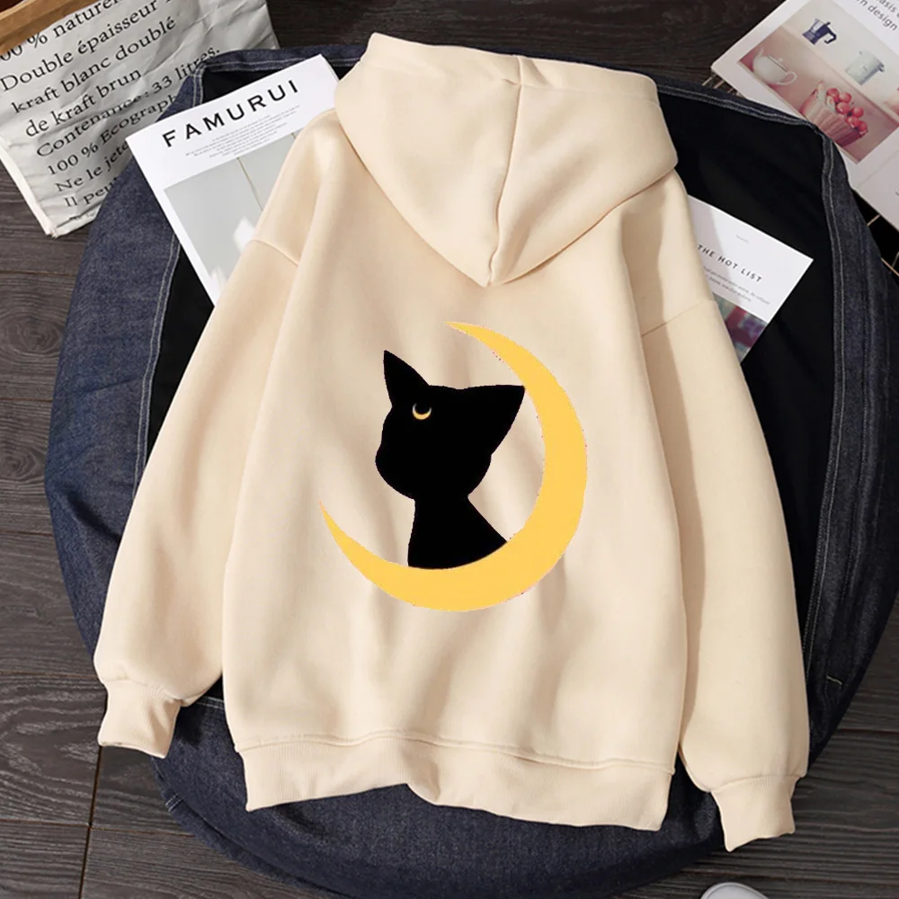 Cute Cat Streetwear Harajuku Oversize Sweatshirt Basic Hoodie Kpop Sweetshirt E Girl Clothes Aesthetic Punk Winter Women Hoodies