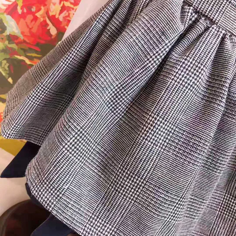 От 0 до 8 лет осенне-зимнее платье с длинными рукавами и отложным воротником для