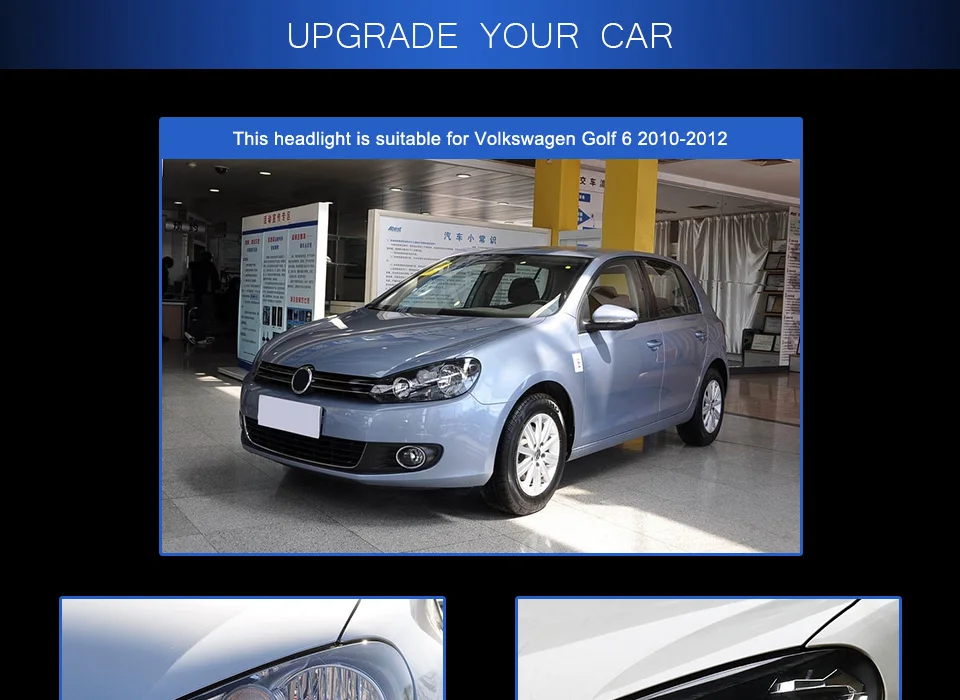 Головной фонарь для VW golf 6 MK6 2009-2013 golf 6, головной светильник s, противотуманный светильник, дневные ходовые огни, DRL H7 светодиодный Биксеноновая лампа, автомобильные аксессуары