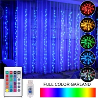 3m rgb led string curtain garland light usb full color led for christmas new year wedding party bedroom home lights decoration