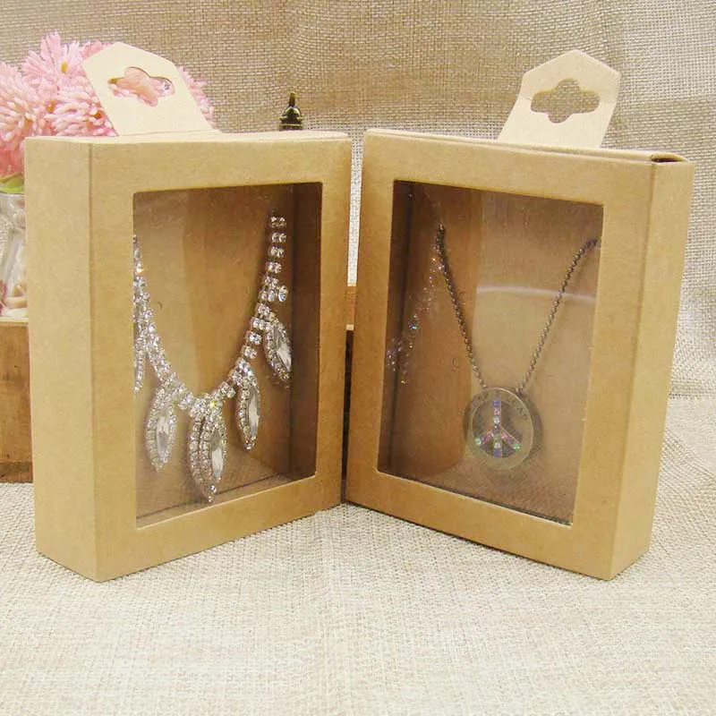 Карточка для ожерелья белая оконная коробка 1 лот = 50 коробок + шт. внутренней