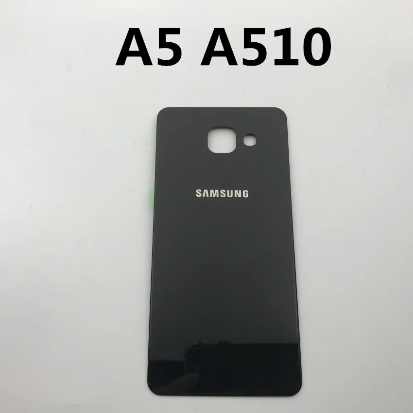 Для samsung Galaxy A3 A310 A5 A510 A7 A710 задняя крышка батарейный чехол 3D стекло задняя крышка корпус крышка задняя дверь чехол Замена - Цвет: A510 black