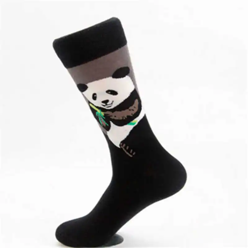 

Fashion Casual panda animal Men's Crew Sock Funny Animal Print Colorful Painting Socks Cotton