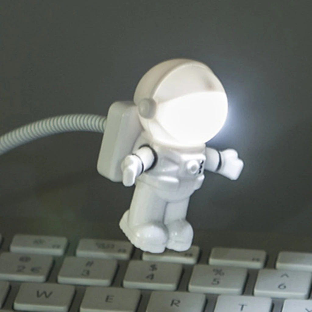 

New Style Cool New Astronaut Spaceman USB LED Adjustable Night Light For Computer PC Lamp Desk Light Pure White