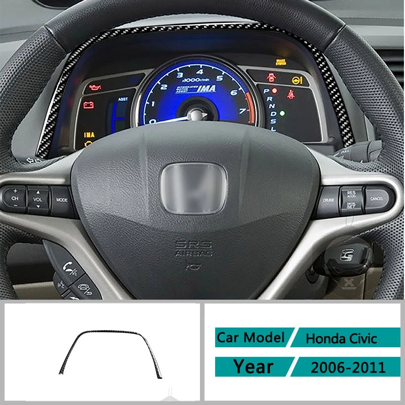 

Carbon Fiber Car Accessories Interior Dashboard Panel Protective Modification Cover Trim Stickers For Honda Civic 2006-2011