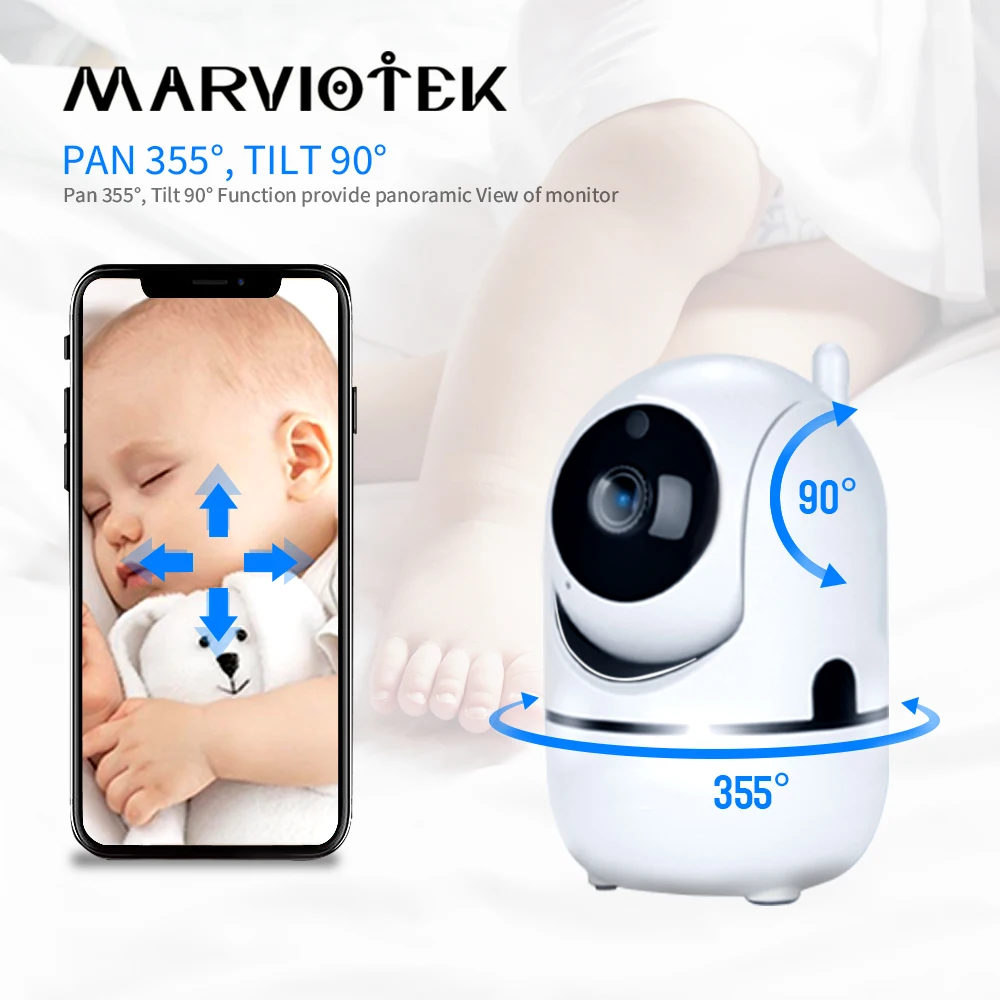 Радионяня, видео няня, Детская камера с монитором, ночное видение, 720 P, детский телефон, камера, беспроводное обнаружение движения, двухстороннее аудио