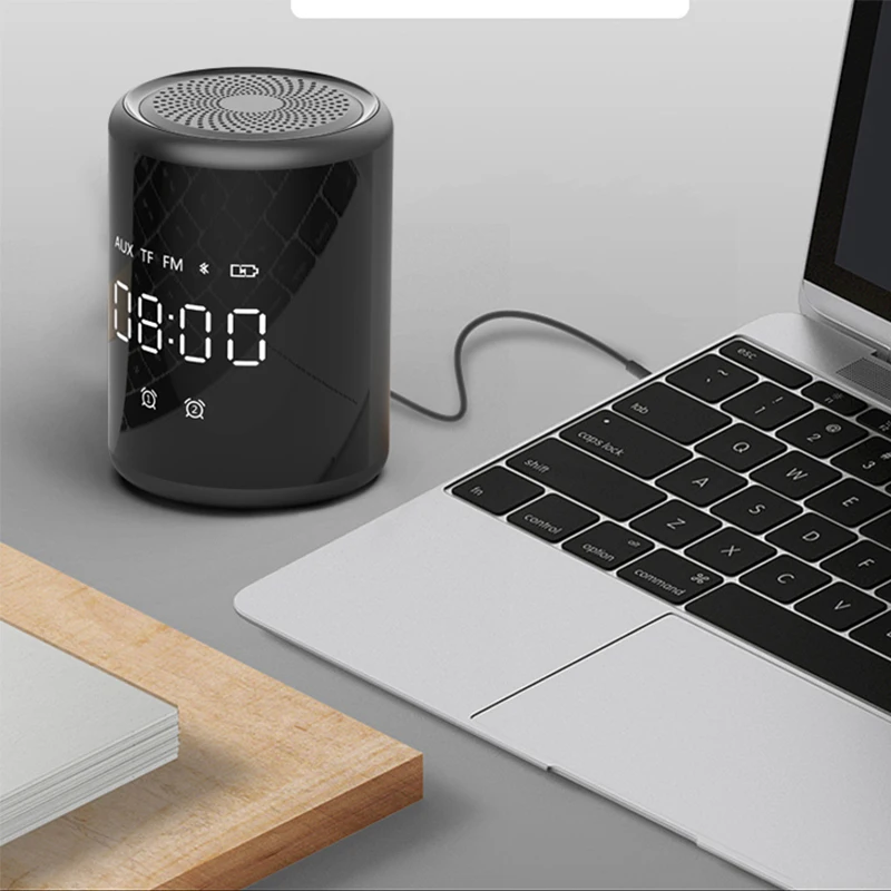 Портативная Bluetooth-Колонка Caridite A18 беспроводной динамик с часами и дисплеем