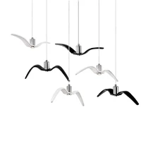 nordic seagull led pendant light restaurant bar modern led pendant lamps creative cafe pendant lamp fashion shop hanging lamps