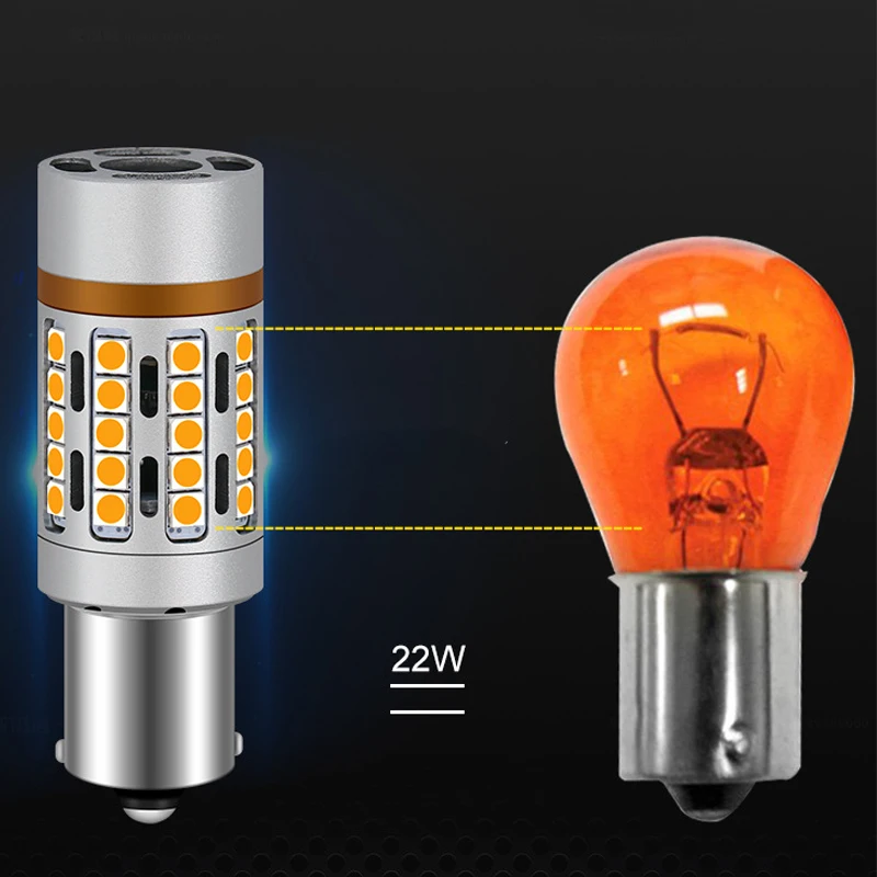 Car LED Light 1156 3156 7440 45SMD Decoding Turn Signal Brake with Fan to Prevent Stroboscopic Accessories | Автомобили и