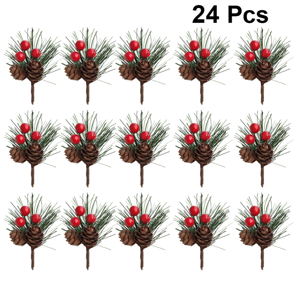 

Artificial Christmas Pine Tree Branches with Pine Cones Lifelike Christmas Decoration Ornament Xmas Tree Hanging Pendant