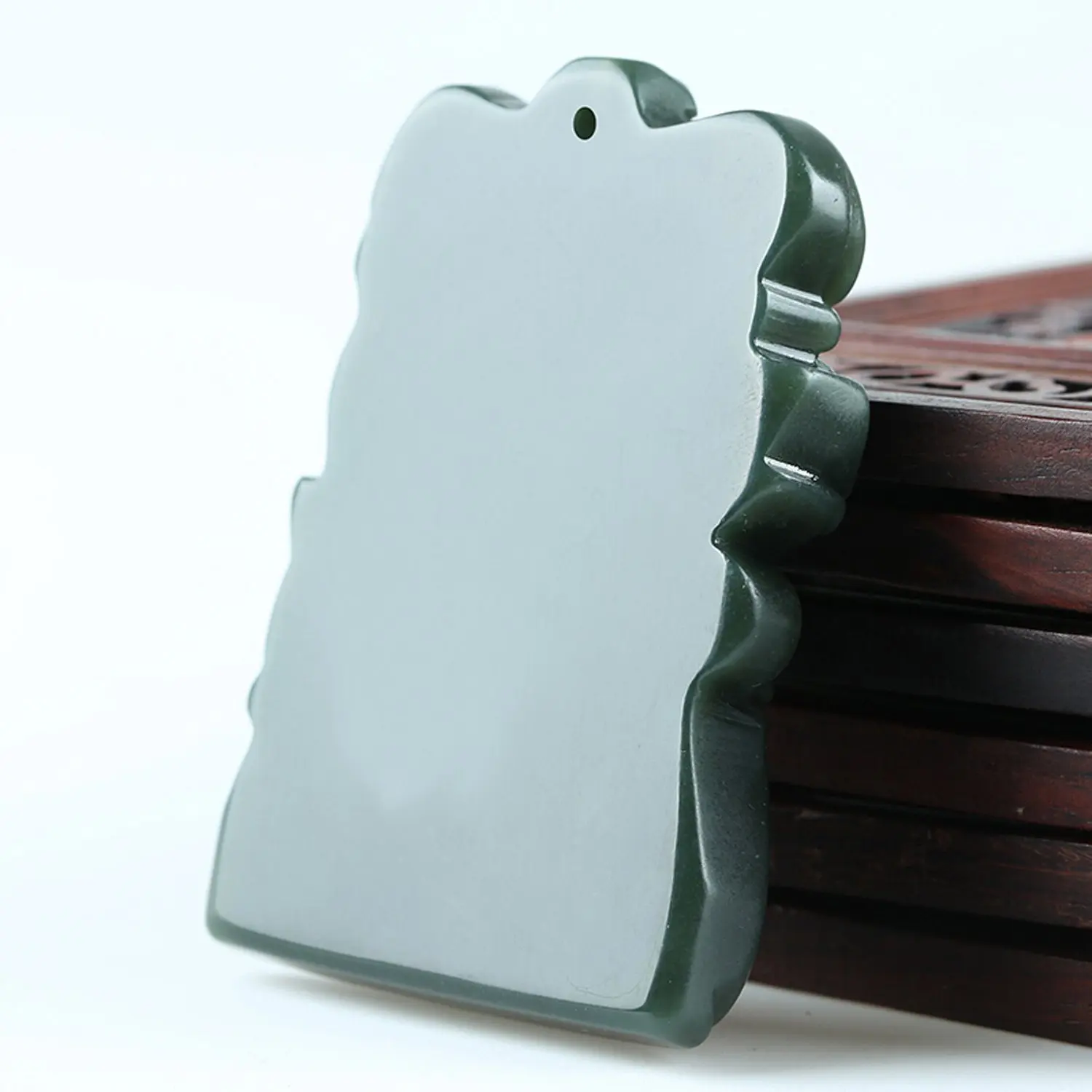 LETSFUN изящные ювелирные изделия натуральный резной зеленый нефрит Wu God of богатство