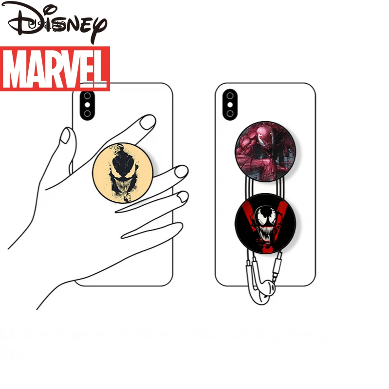 

Disney Marvel Venom Mobile Phone Holder Telescopic Air Bag Ring Buckle Universal Paste Type Round Mobile Phone Desktop Stand