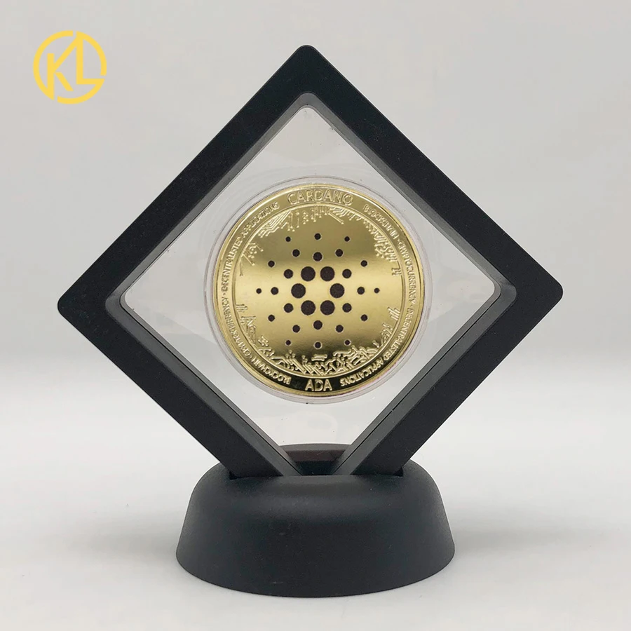Золотая криптовалюта Ада Кардано крипто BTC EOS ETH монета коллекционный отличный подарок Серебряная монета с Выставочной подставкой для художественной коллекции - изображение
